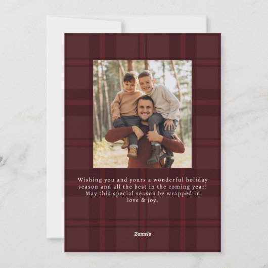 2 Foto Retro Weihnachten Karierte Gruß (Rückseite)