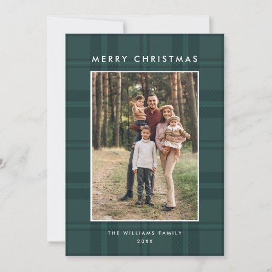 2 Foto Retro Weihnachten Karierte Gruß (Vorderseite)