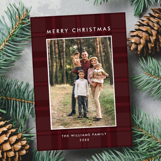 2 Foto Retro Weihnachten Karierte Gruß