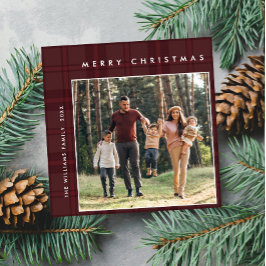 2 Foto Retro Weihnachten Karierte Gruß