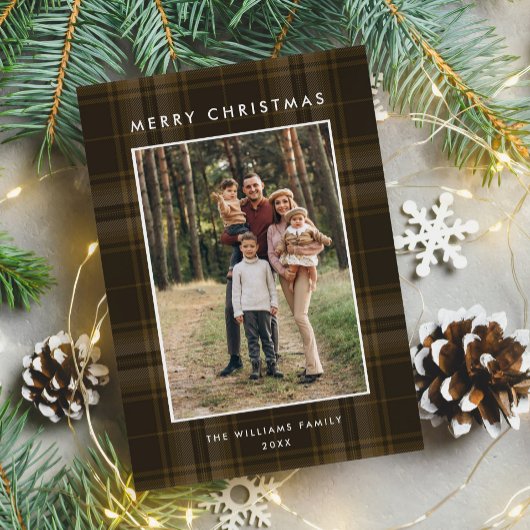 2 Foto Retro Weihnachten Karierte Gruß