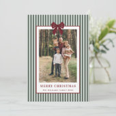 2 Foto Retro Weihnachten Roter Bogen Grün gestreif (Stehend Vorderseite)