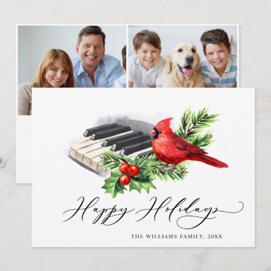 2 FOTO Roter Kardinal Holly Berry Weihnachten (Vorne/Hinten)