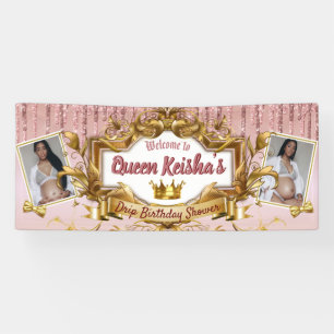 2 Foto Royalty Pink Rose Gold Glitzer Tropfen Banner