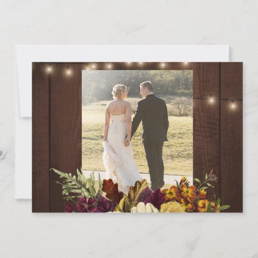 2 Foto Rustikale Herbstweissaison Dankeskarte (Rückseite)