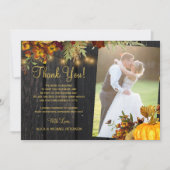 2 Foto Rustikale Herbstweissaison Dankeskarte (Vorderseite)