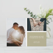 2 Foto Sage Green Verlobung Ankündigung (Stehend Vorderseite)