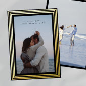 2 Foto Save the Date minimale goldene Rahmen Folieneinladung