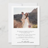 2 Foto schlichte Kalligrafieschrift Hochzeit Dankeskarte (Rückseite)