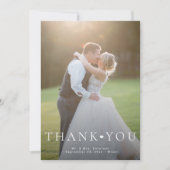 2 Foto Schlichte moderne Typografie Hochzeit Dankeskarte (Vorderseite)