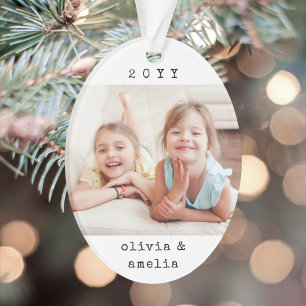 2-Foto-Schreibmaschine-Jahr-Minimalistisches Erinn Ornament