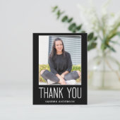 2 Foto Schwarz-Weiß-Abschluss Vielen Dank Postkarte (Stehend Vorderseite)