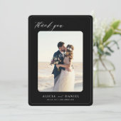 2 Foto Schwarz-Weiß-Hochzeit Dankeskarte (Stehend Vorderseite)