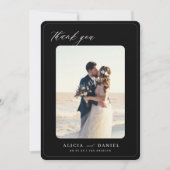 2 Foto Schwarz-Weiß-Hochzeit Dankeskarte (Vorderseite)