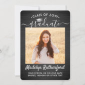 2 Foto Schwarz-Weiß-Script-Abschluss gebürstet Ankündigung (Vorderseite)