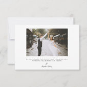 2-Foto-Schwarze Schrift Hochzeit Dankeskarte (Rückseite)