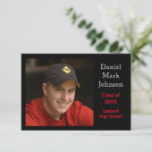 2 Foto Schwarzer Hintergrund - 3x5 Grad Bekanntgab Einladung (Stehend Vorderseite)