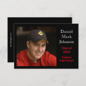 2 Foto Schwarzer Hintergrund - 3x5 Grad Bekanntgab Einladung (Vorne/Hinten)