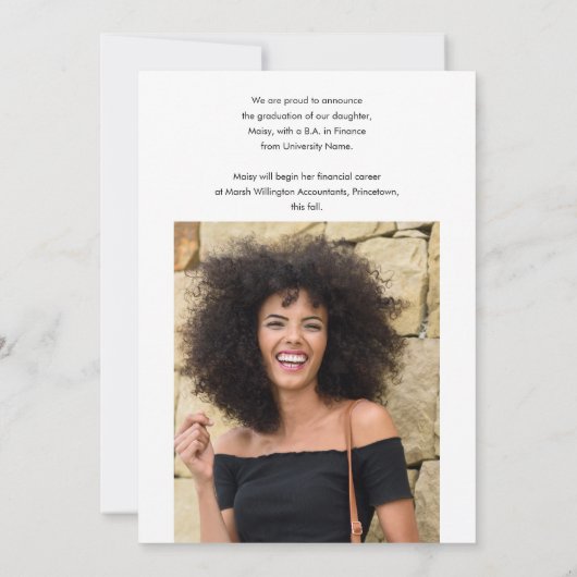 2 Foto Script Graduate Abschluss Ankündigung (Rückseite)