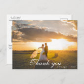 2 Foto Script Letter Wedtered Danke Postkarte (Vorne/Hinten)