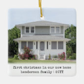 2 Foto Simple Schreibwriter Christmas Housewarming Keramikornament (Vorderseite)