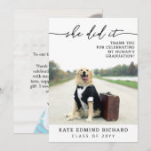 2 Foto Skript Herz Hund Abschluss Dankeskarte (Vorne/Hinten)