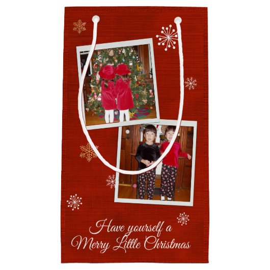 2 Foto ~ Snowflake Kisses Kleine Geschenktüte (Vorderseite)