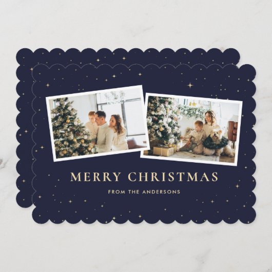 2 Foto Starry Blue Frohe Weihnachten (Vorne/Hinten)