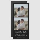 2 Foto Streifen schwarze magnetische Hochzeit spei Magnetkarte (Vorne/Hinten)