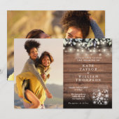 2 Foto String Lights Rustic Jars Greenerenerity We Einladung (Vorne/Hinten)