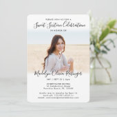 2 Foto Sweet 16 Chic Modernes, elegantes Script Einladung (Stehend Vorderseite)