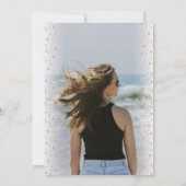 2 Foto Sweet 16 Modern Pink Rose Gold Glitzer Einladung (Rückseite)