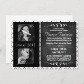 2 Foto-Tafel-Abschluss Schwarzweiss Einladung (Vorne/Hinten)