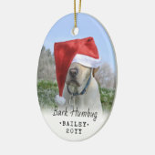2 Foto Text Bark Humbug Happy Howlidays Hund Keramik Ornament (Links)