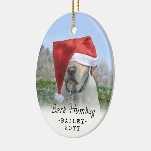 2 Foto Text Bark Humbug Happy Howlidays Hund Keramik Ornament (Links)