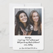 2 Foto Trauzeugin oder Bridesmaid Vorschlag Funny Einladung (Rückseite)