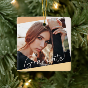 2 Foto Trendy Modern Natural Abschluss Weihnachten Keramikornament