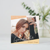 2 Foto Trendy Moderne Abschluss Einladung (Stehend Vorderseite)