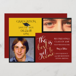 2 FOTO und FARBE Gelber Abschluss Einladung