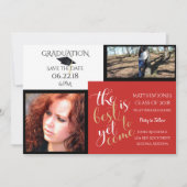 2 FOTO und FARBEN, Weißer Abschluss Einladung (Vorderseite)