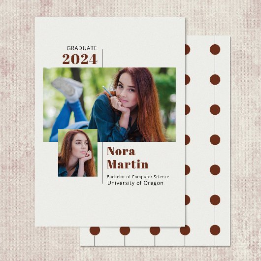 2 Foto Uni-Abschluss Auburn Creme Ankündigung