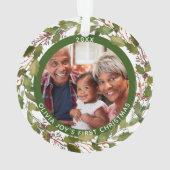 2-Foto Unser 1. Weihnachtsfest als Großeltern Kran Ornament (Rückseite)