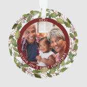 2-Foto Unser 1. Weihnachtsfest als Großeltern Kran Ornament (Rückseite)