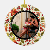 2 Foto Unser erstes Verlobtes Rotes Orange Keramik Ornament (Hinten)