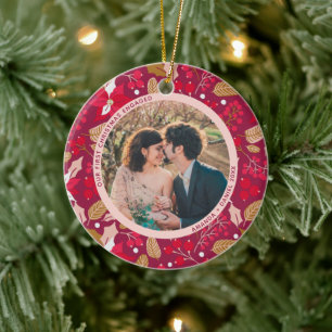 2 Foto Unser erstes Verlobtes Weihnachten Keramik Ornament