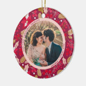 2 Foto Unser erstes Verlobtes Weihnachten Keramik Ornament (Links)