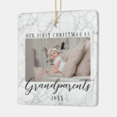 2 Foto Unsere erste Weihnachten als Großeltern Nie Keramikornament (Links)