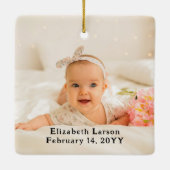 2 Foto Unsere erste Weihnachten als Großeltern Nie Keramikornament (Rückseite)