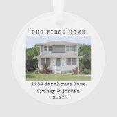 2 Foto Unsere erste Zuhause Moderne Minimale Hausw Ornament (Rückseite)