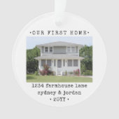 2 Foto Unsere erste Zuhause Moderne Minimale Hausw Ornament (Vorderseite)